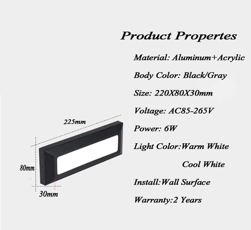 Waterproof LED Stair Light, Step Lights, Corner Light, Surface Mount Footlight, Indoor and Outdoor, Staircase Lamp