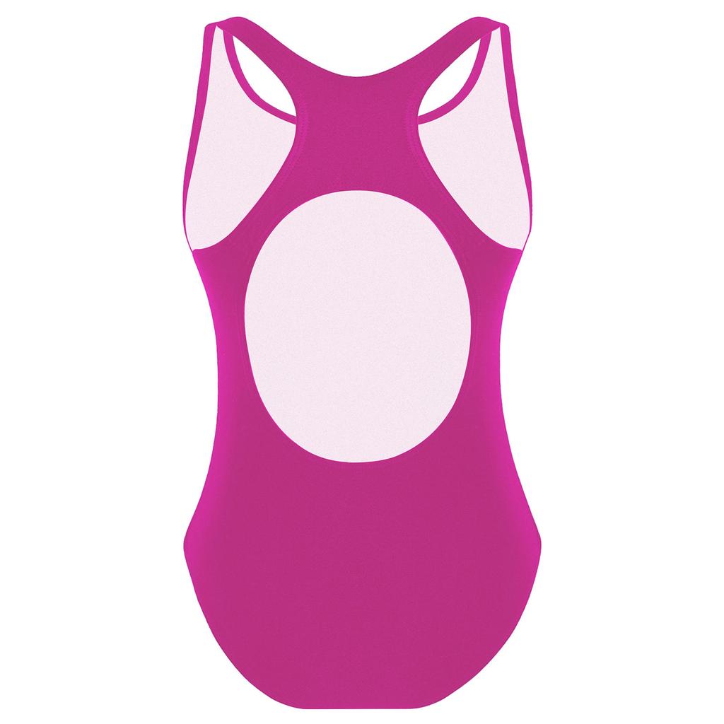 Kids Girls Sleeveless Racer Back Leotard Swimsuit with Keyhole Design Stretchy Monokini for Beach Bathing