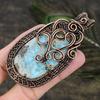 Caribbean Larimar Gemstone Copper Wire Wrap Jewelry Pendant 3.43