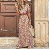 Women's Fashion Bohemian V-Neck Floral Dress