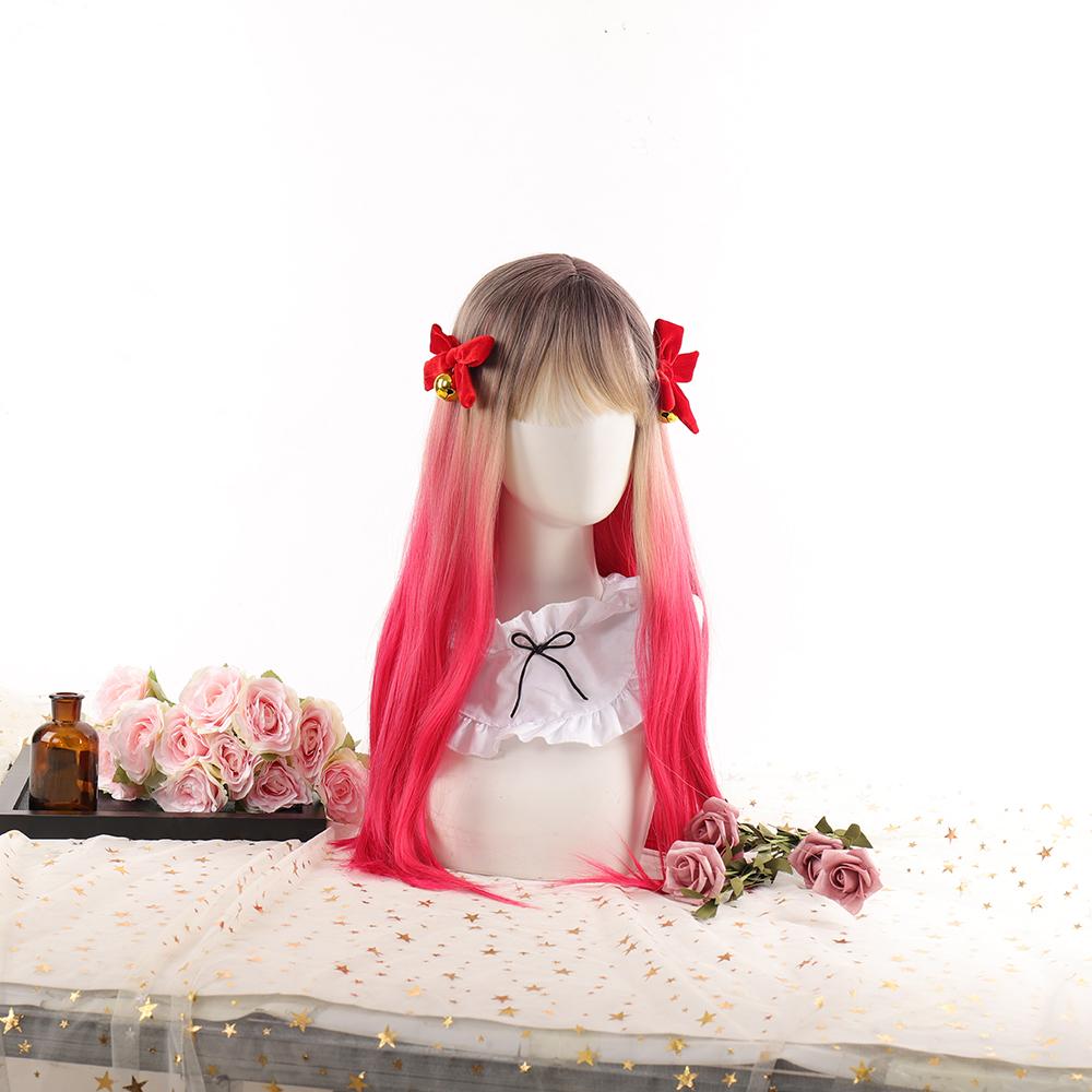 Bybrana Lange, gerade Ponyfransen, gefärbte Kopfbedeckung