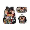 Printed Naruto Three-piece Set Children's School Bag Meal Bag Pencil Bag Male and Female Students Backpack