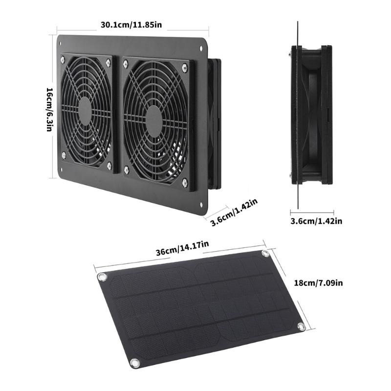 10W Solar plate Powered Exhaust Fan Cooling Ventilator Solar Exhaust Fan for Dog Chicken House Greenhouses Enduring