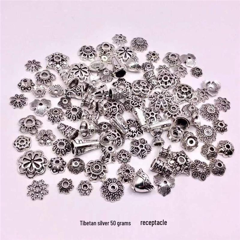 Tibetanisches Silber Florale Anhänger, Abstandshalter & Quasten für DIY Armbänder