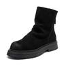 men's fashion punk rock high platform boots designer cow suede leather shoes cowboy long boot trendy motorcycle botas masculinas