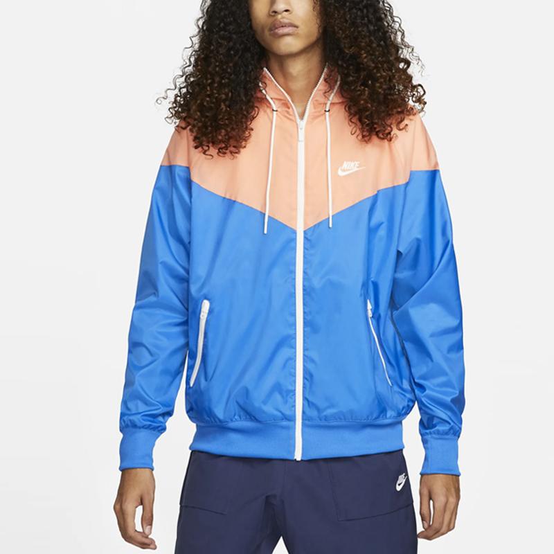 Nike Colorblock Zip Windbreaker Jacket Men Jackets Blue DA0001-403