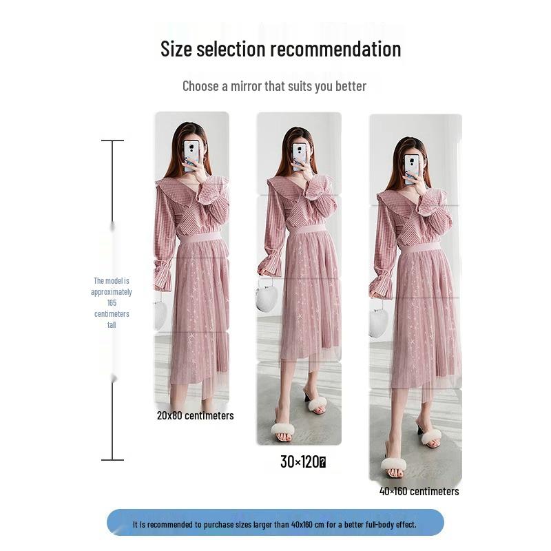 Ganzkörper Acryl Spiegel Wandaufkleber: HD Selbstklebend für Badezimmer- oder Schranktür.