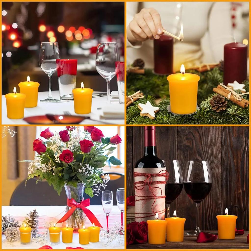 6-48Pcs Beeswax Votive Candles Handmade Bees Wax Candle Smokeless Beeswax Tealight Candles Wedding Spa Gift Home Decor