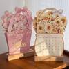 2026 Bloomy Flowers Calendar Desk Calendar Tabletop Calendar Standing Monthly Calendar Year For Home School Desktop Decorations