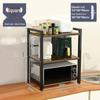 Three-Layer Kitchen Microwave and Spice Storage Rack