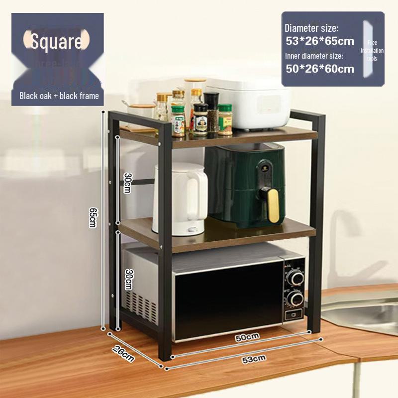 Three-Layer Kitchen Microwave and Spice Storage Rack