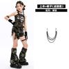 Girls Jazz Dance Outfit Camo Cami Shorts Set Kids Stage Performance Wear