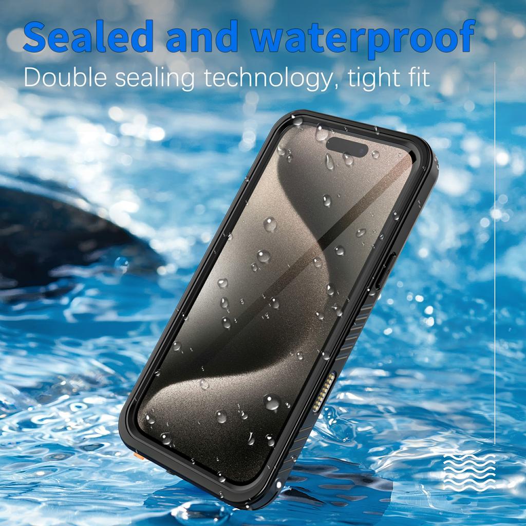 REDPEPPER FS Series For iPhone 16 Pro Max Phone Case IP68 Waterproof Clear Back Panel Phone Cover