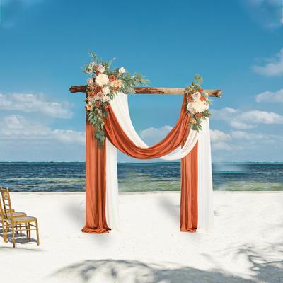 Artificial Wedding Arch Flowers Kit Flower Swag with Drape Decorative