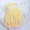 Neues Blumenmuster Kragen Katze Kleid Niedlich Gelb Grün Welpen Tutu Rock Dünn Mini Haustier Kleidung Katzen Partykleid für Sommer