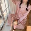 Romantisches Süßes Herzform Jacquard Damen Pyjama Französisch Y2k Elegant Chic Hausnachthemd Neu Koreanisch Lässig Herbst Nachtwäsche