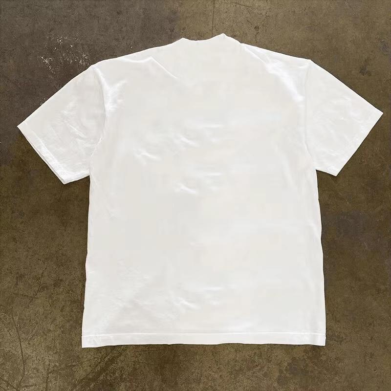100%Cotton 007 Print Super Elastic Casual Short-Sleeved Men's Daily Party Home Social T-Shirt Solid Color Vintage Streetwear