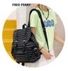 Korean Color Block Retro Stripe Backpack - Versatile, Large Capacity School & Casual Bag