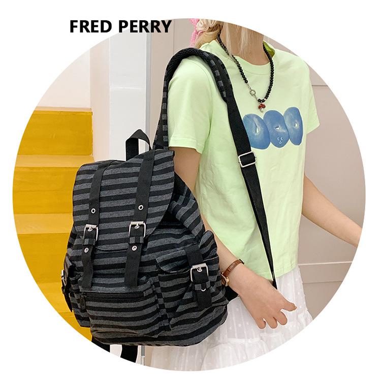 Korean Color Block Retro Stripe Backpack - Versatile, Large Capacity School & Casual Bag