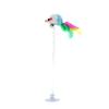 1PC Spring Mouse Colorful Suction Cup with Feather Teasing Stick Pet Toy