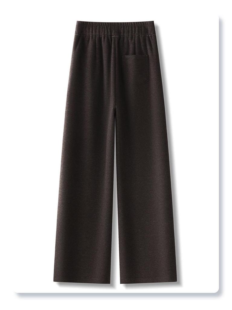 Off-White Women's Wool Wide-Leg Pants - 2024 Autumn/Winter Straight-Leg Casual Style