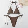 2 sztuk/zestaw Urocze zbieractwo bez rękawów, które można prać, seksowny trójkątny top stringi bikini