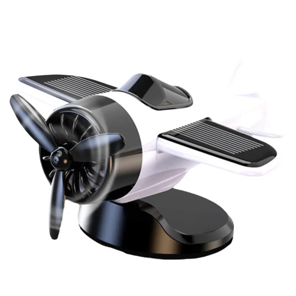 Car Mounted Solar Powered Rotating Airplane Creative Console Center Decoration Ornament Automotive Supplies Interior O9J2
