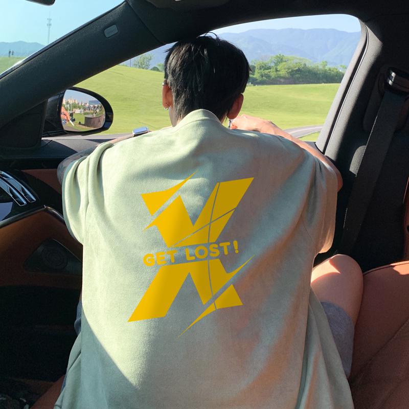 Men's Plus Size Heavyweight Suede Short Sleeve Retro T-Shirt - Summer 2024 Collection