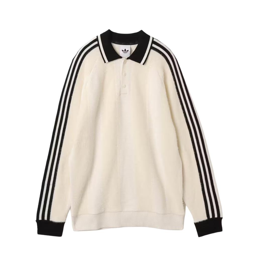 Adidas Originals Knitted Premium Comfortable Striped Polo Neck Pullover Sweater Unisex Sweater JX3836