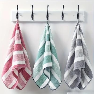 Luxury Striped Towel Set - Quick-Dry, Ultra-Soft, Super Absorbent, Ideal for Home, Spa, Salon, RV Travel - Includes Bath Towel and Hand Towel