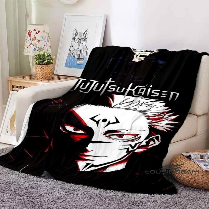 Jujutsu Kaisen Cartoon-Themed Flannel Blanket — Soft & Cozy Throw for Bed, Sofa, or Picnic Use — A Great Gift for Kids