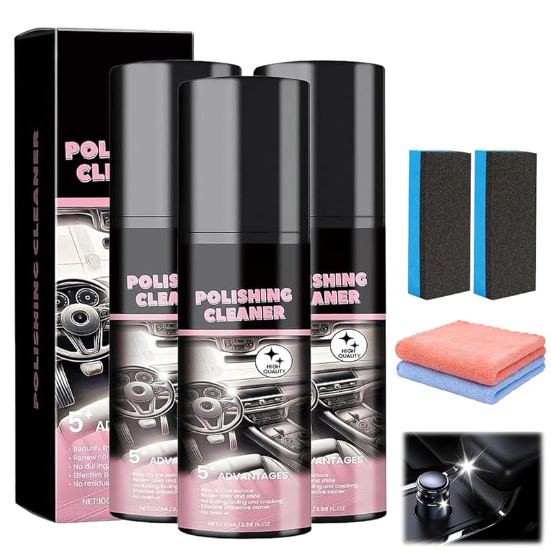 Polishing Cleaner, 2025 New Car Interior Cleaner, Polishing Cleaner Car Interior, Total Interior All Purpose Cleaner for Rubber, Leather, All Purpose