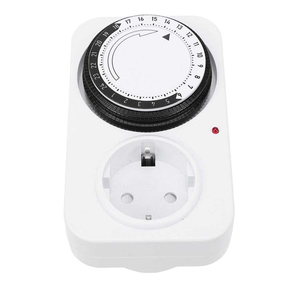 Mechanical Timer Socket with 96 Switching Segments(15 Minutes) 24 Hour Analogue Timer for Indoor Use with Child Lock