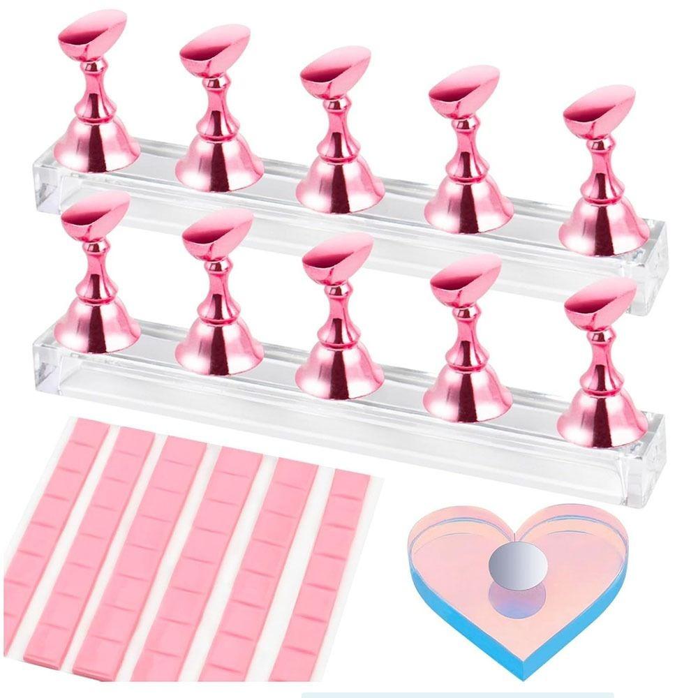 Magnetic Base Nail Holder 10 Nail Holders Nail Art Practice Holder Nail Stand  Nail Display