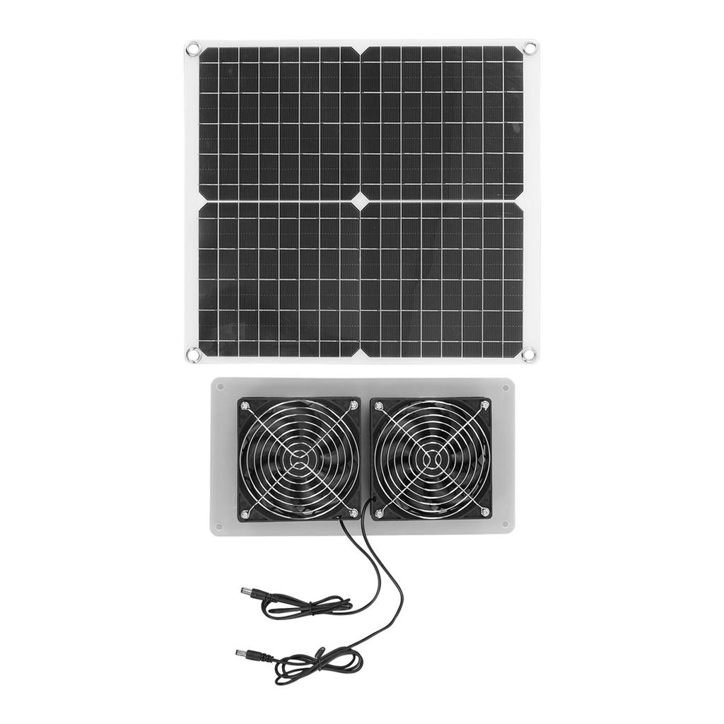 18V 25W Solarpaneel-Lüfter-Kit Monokristallin Wasserdicht 3500 U/min Solar-Abluftventilator-Kit für Gewächshaus Hundehütten Wohnmobil