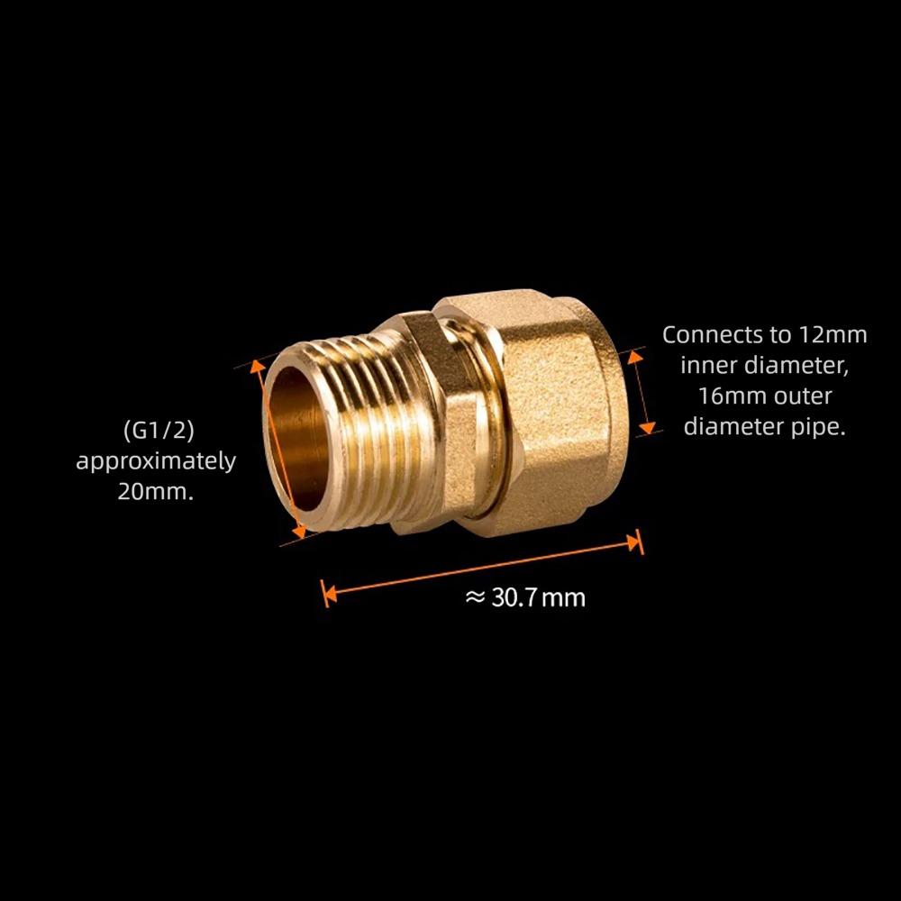 New Male/Female Thread Brass Pipe Fitting 2/3 Ways 1216 Pipe Connectors Copper Connectors Solar Water Heater