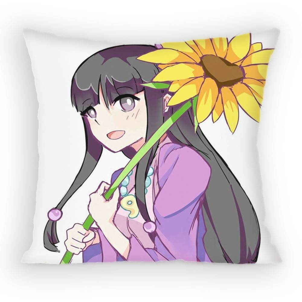 Ace Attorney Maya Fey Pillow Case Antidustmite Pillowcase Invisible zipper silky short plush Sofa cushion cover 30x30 cm