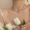 Women's Choker Strap Pearl Cubic Necklace