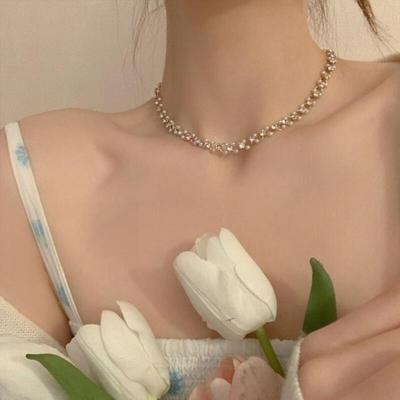 Dames Chokerband Parel Zirkonia Ketting