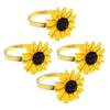 Fall Napkin Rings Sunflower for Wedding Table Settings 4Pcs Decor