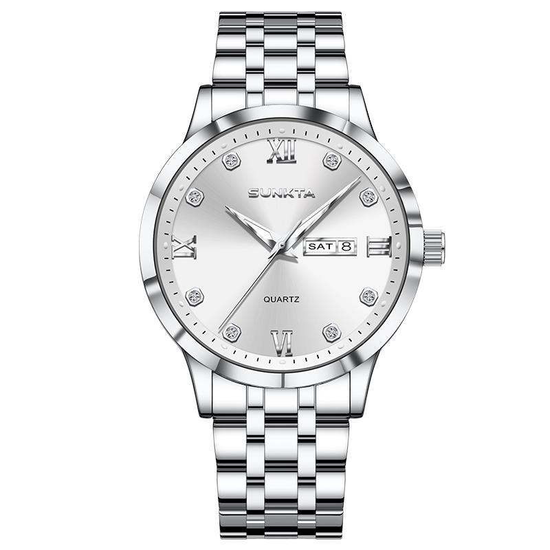 Sunkta New Men Watch Luxury Business All-steel Watch Classic Fashion Men's Quartz Watch