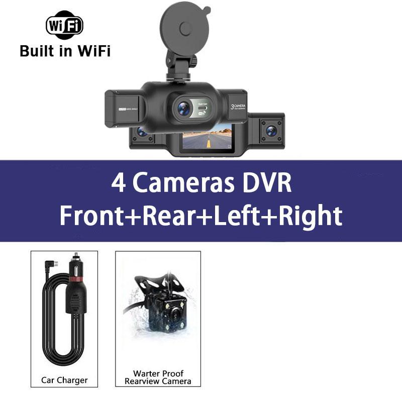 

4-Channel 360 Degree Dash Cam For Cars WIFI APP Car DVR FHD 1920*1080P 4 Camera Lens Video Driver Recorder Rear View Camera None