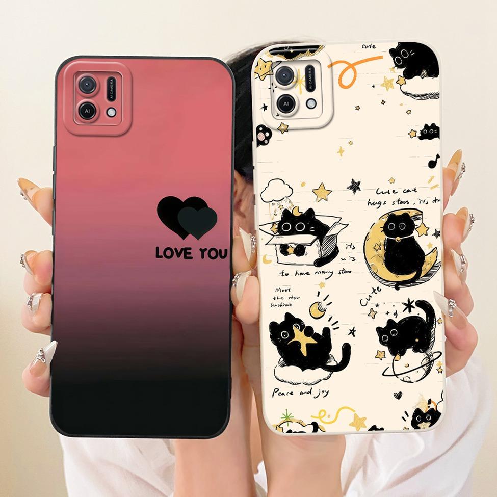 For Oppo A16k CPH2349 Casing For Oppo A16e CPH2421 Cover Fashion Cartoon Cute Funny Painted Silicone Phone Case