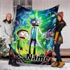Customizable Rick and Morty Throw Blanket – Personalized Name, All-Season Cozy Snug Blanket, Machine Washable, Personalized Blanket