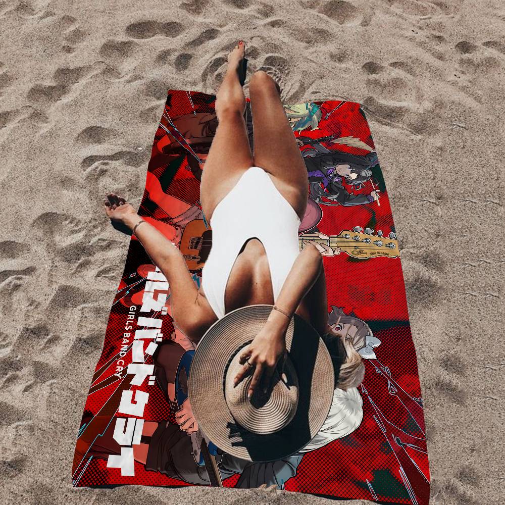 Anime G-Girls Cool Band Cry Big Microfiber Beach Towels Quick Dry Towel Sand Beach Towels Pool Towel For Travel Swim Pool Yoga