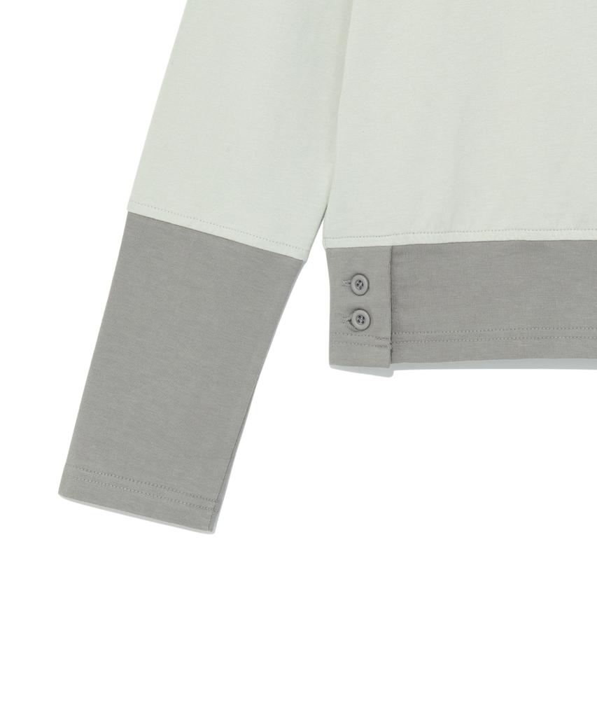 THE COLDEST MOMENT (W) Tcm Color Block Line Long Sleeve (Pistachio)