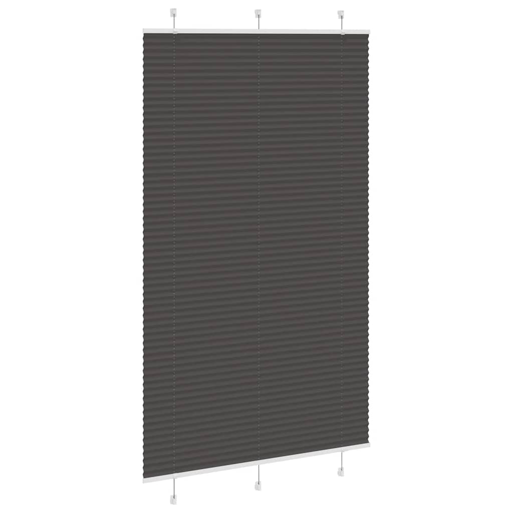 Black Pleated Blind 115X200 Cm Fabric Width 114.4 Cm