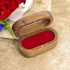 Black Walnut Aesthetic Rings Showcase Compact Wood Rings Jewelry Box Convenient and Portable Storage and Display Cases