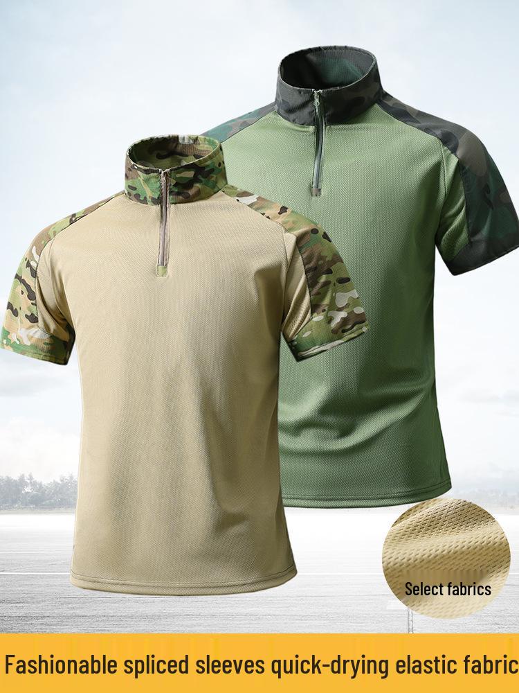 Summer Quick-Dry T-Shirt & Durable Work Pants Set for Outdoor Military Training or Security