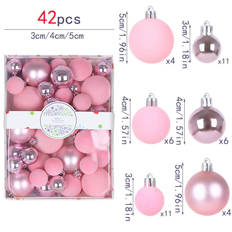 42-Piece Velvet Flocked Christmas Ball Set with Pendants - Bestseller Holiday Decorations